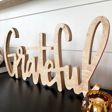 Load image into Gallery viewer, Hand-lettered "grateful" wood sign