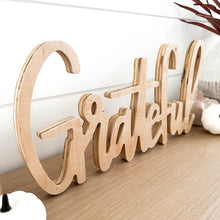 Load image into Gallery viewer, Hand-lettered "grateful" wood sign