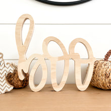 Load image into Gallery viewer, Hand-lettered "boo" wood sign in natural