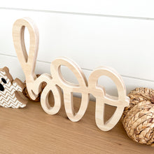 Load image into Gallery viewer, Hand-lettered "boo" wood sign in natural