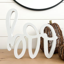 Load image into Gallery viewer, Hand-lettered "boo" wood sign in white