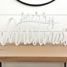 Load image into Gallery viewer, Hand-lettered "merry christmas" wood sign