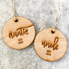 Load image into Gallery viewer, Auntie & Uncle Established 2022 | Christmas Ornament