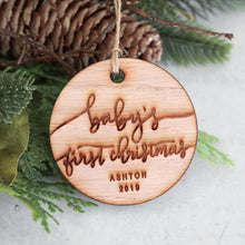 Load image into Gallery viewer, Baby's First Christmas Ornament Wood