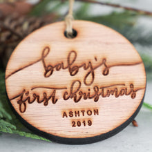 Load image into Gallery viewer, Baby&#39;s First Christmas Ornament Wood