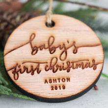 Load image into Gallery viewer, Baby's First Christmas Ornament Wood