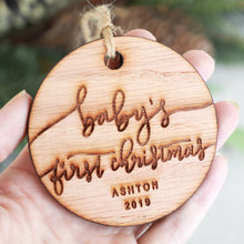 Load image into Gallery viewer, Baby&#39;s First Christmas Ornament Wood