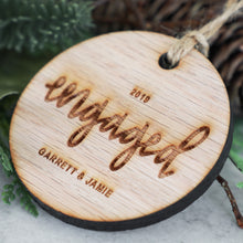 Load image into Gallery viewer, Engaged 2019 Wood Christmas Ornament