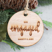 Load image into Gallery viewer, Engaged 2019 Wood Christmas Ornament