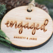 Load image into Gallery viewer, Engaged 2019 Wood Christmas Ornament