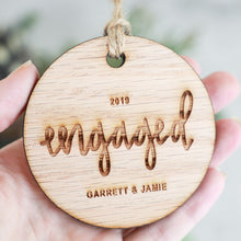 Load image into Gallery viewer, Engaged 2019 Wood Christmas Ornament