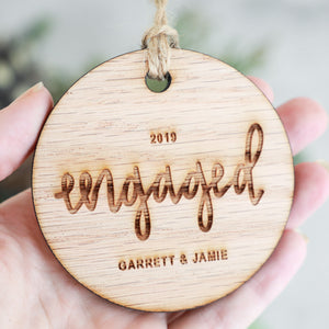Engaged 2019 Wood Christmas Ornament
