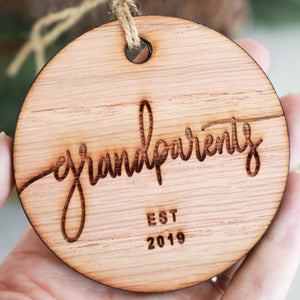 Grandparents Established 2019 Christmas Ornament