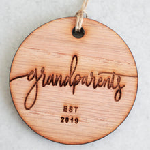 Load image into Gallery viewer, Grandparents Established 2019 Christmas Ornament