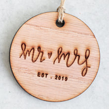 Load image into Gallery viewer, Mr and Mrs Established 2019 Christmas Ornament