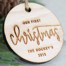 Load image into Gallery viewer, Our First Christmas 2019 Wood Christmas Ornament