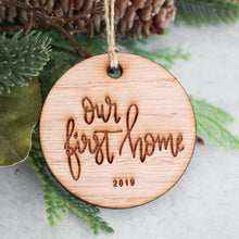 Load image into Gallery viewer, Our First Home 2019 Wood Christmas Ornament