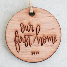 Load image into Gallery viewer, Our First Home 2019 Wood Christmas Ornament