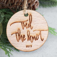 Load image into Gallery viewer, Tied The Knot 2019 Wood Christmas Ornament