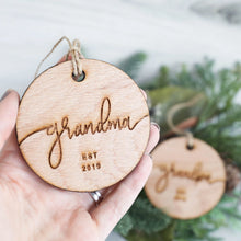 Load image into Gallery viewer, Grandma Established 2019 Christmas Ornament