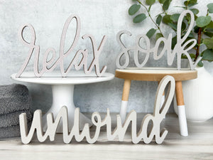 Wood Relax, Soak, & Unwind | Sign Decor Bundle