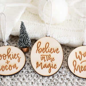 Christmas Ornament Set with Sweet Sayings 