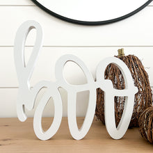 Load image into Gallery viewer, Hand-lettered &quot;boo&quot; wood sign in white