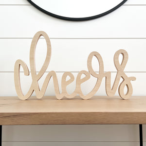 Cheers Large Wood Sign Decor