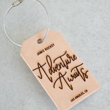 Load image into Gallery viewer, Adventure Awaits | Custom Leather Luggage Tag