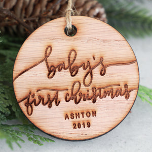 Baby's First Christmas Ornament Wood