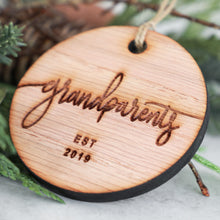 Load image into Gallery viewer, Grandparents Established 2019 Christmas Ornament
