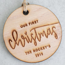 Load image into Gallery viewer, Our First Christmas 2019 Wood Christmas Ornament