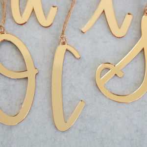 Acrylic Letter + Jute Twine | Ornament & Stocking Letter