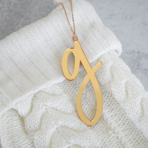 Acrylic Letter + Jute Twine | Ornament & Stocking Letter